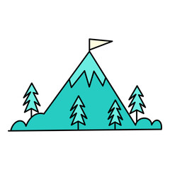 Obraz premium Mountain Peak Nature Icon