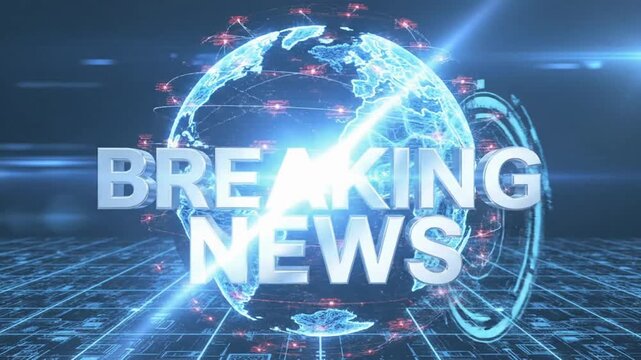 Breaking news template intro for TV broadcast updates and announcements