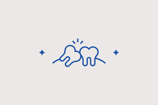 Impacted wisdom teeth line icon for identifying surgical extraction needs and dental crowding. Clinical vector illustration for oral surgery websites and dental pain diagnostic charts.