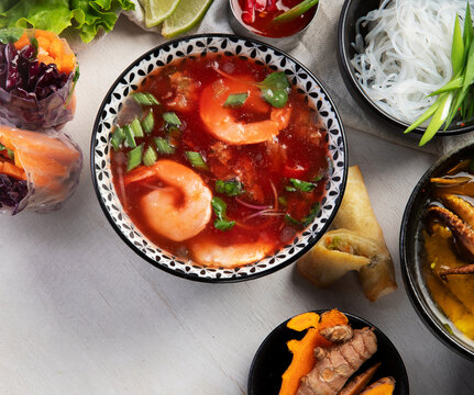 Assortment of Thai food.