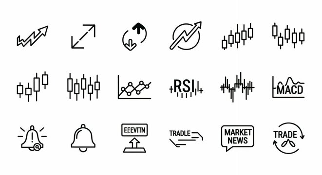 Trading and market icons