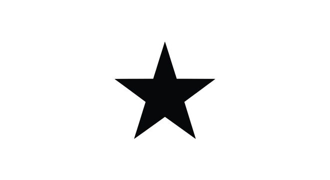 five pointed star silhouette on transparent background high quality