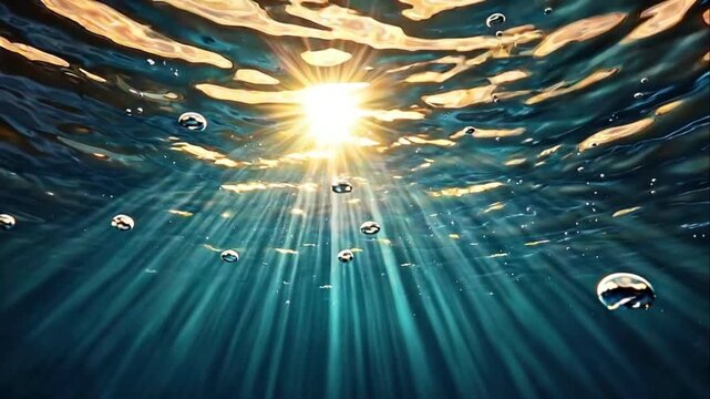 Sunlight filtering through ocean water surface.