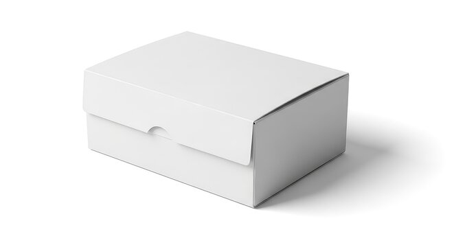Minimal White Cardboard Box with Tab Closure