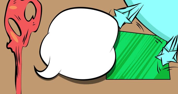 Cartoon background animation, comic book backdrop video. Retro comics pop art design.