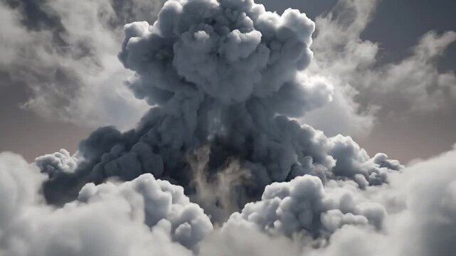 Raising smoke fog clouds loop overlay motion background for creative projects and presentations with seamless movement