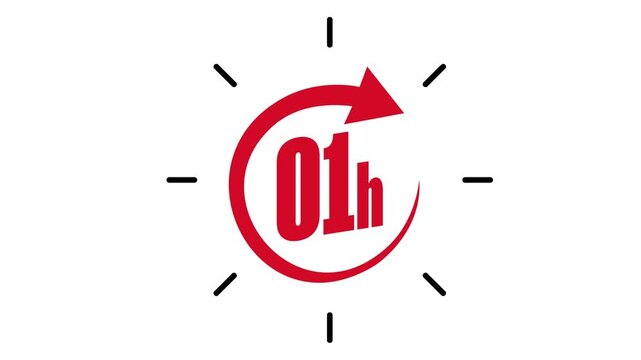 Fast One Hour Express Delivery Service Red Graphic Animation