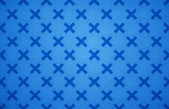 Seamless blue cross pattern background with subtle wave texture, minimalist geometric vector design for wallpaper, fabric, and digital backdrop.