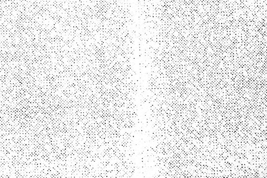 Isolated halftone texture from real printed paper with fine dot distribution and soft central fade, suitable for overlays, compositing and subtle background layering