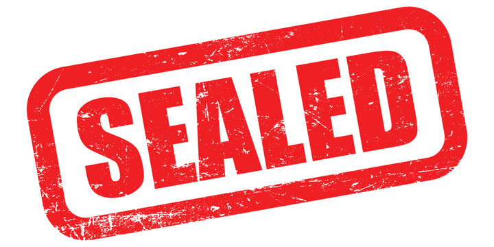 A bold red rubber stamp vector with the word SEALED prominently displayed isolated on white background