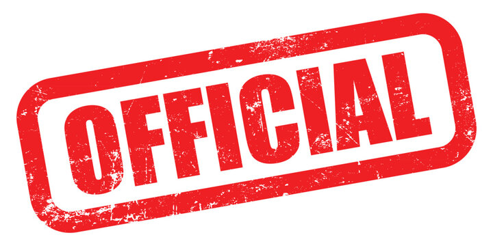 A bold red rubber stamp vector with the word OFFICIAL embossed in white letters isolated on white background