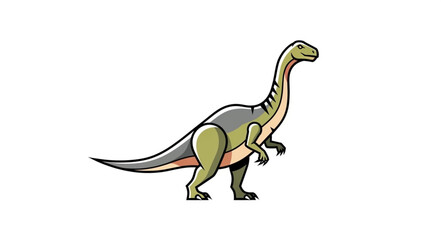 Cartoon illustration of a friendly green dinosaur. © Melinda