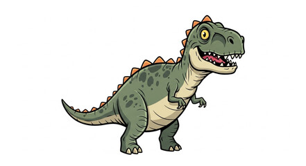Cartoon Tyrannosaurus Rex Dinosaur Standing and Smiling. © Melinda