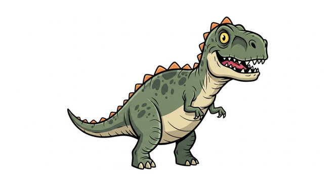 Cartoon Tyrannosaurus Rex Dinosaur Standing and Smiling.