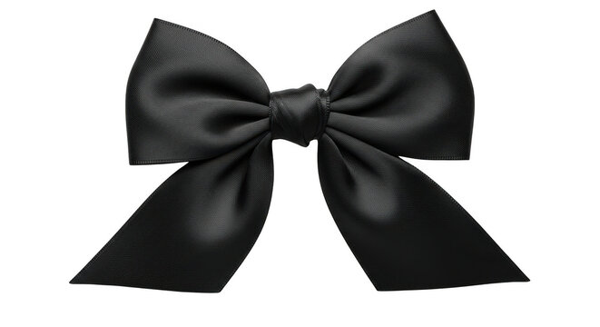 Black satin ribbon bow