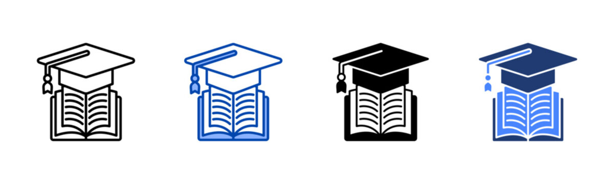 Education  Icon with Style Variations