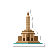 Obraz premium Brown Tower Building Architecture Model.