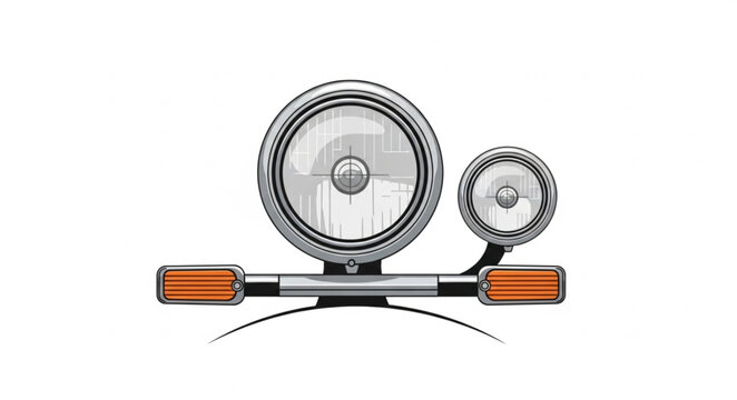 Chrome Motorcycle Headlight and Turn Signal Assembly.