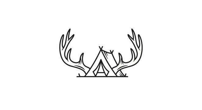 Deer Antlers Logo Design Symbol.