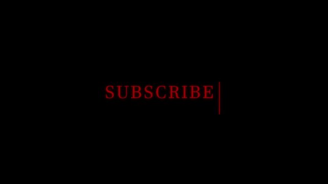 Subscribe Text Animation for Video Overlay on Black Background
