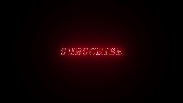 Subscribe Text Animation for Video Overlay on Black Background