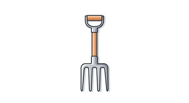 Garden Fork with Orange Handle.