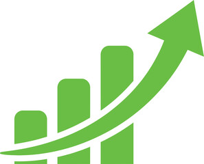 Green growth bar chart icon Vector © Rehena