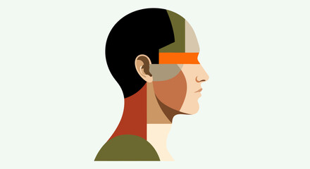 Abstract geometric human head illustration © Ever