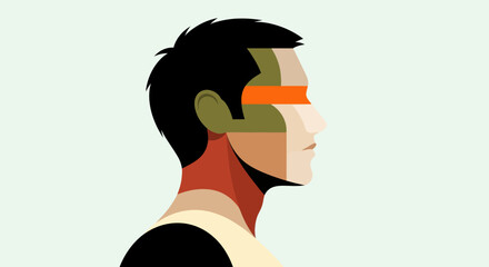 Abstract geometric portrait illustration © Ever