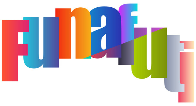 Colorful Funafuti Text Design Isolated Background