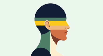 Abstract human head profile illustration © Ever