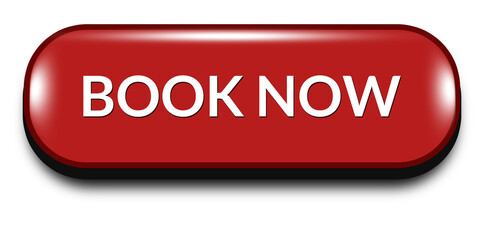 Fototapeta premium Red Book Now Button with Glossy 3D UI Style