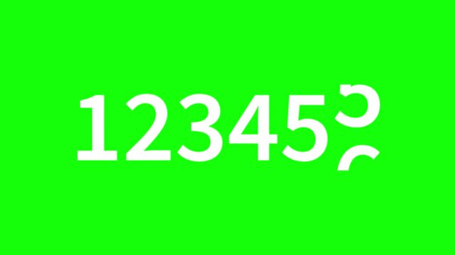 Digital Odometer Rollover to 123456 Sequence Achievement Animation on Green Screen