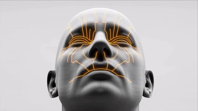 3Dプリントで構築される精密ゾンビマスクの造形と琥珀色LEDの点火タイムラプス