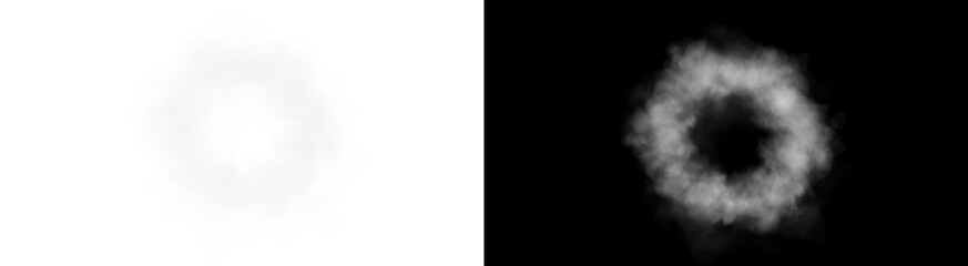 PNG image of A detailed white smoke ring effect that features soft hazy edges and a circular shape on transparent background © rehena