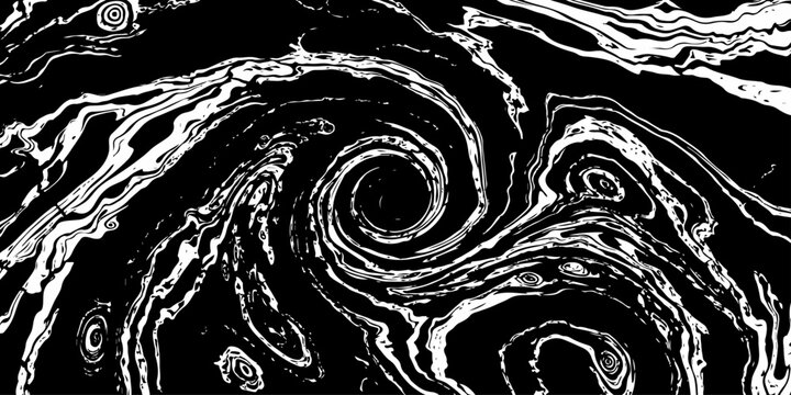 Abstract black spiral swirl texture dark vortex pattern artistic background.