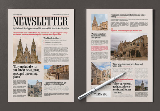Modern Business Newsletter Layout Template