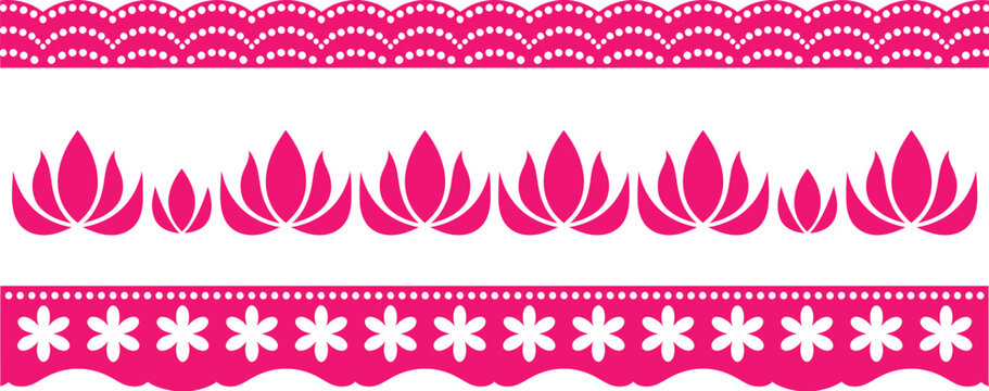Lace scallop border edge frame pattern vector trim tape, minimalist repeating pattern with smooth curves and delicate structure, punch paper style detailing introducing soft tactile texture, versatile