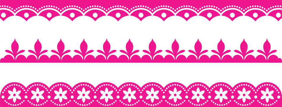Lace scallop border edge frame pattern vector trim tape, simple forms with gentle flowing lines creating elegant decorative edges, punch paper inspired design adding subtle light texture, soft accent 