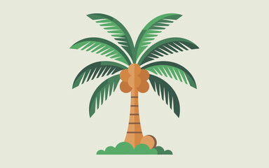 Obraz premium A single palm tree stands tall on green grassy area outdoors