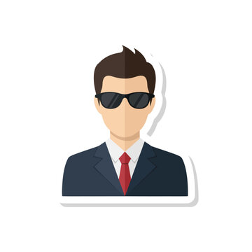 Businessman Wearing Sunglasses and Suit.