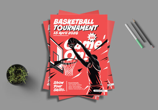 Basketball Tournament Flyer Design Sports Event Template