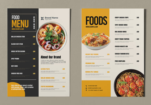 Restaurant Menu Template Layout