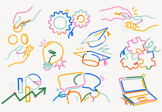 Colorful Abstract Business Icons Element Design Set