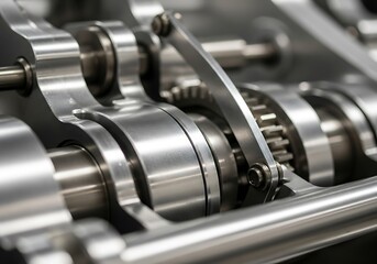 Fototapeta premium High Precision Mechanical Engineering Metal Parts Close-Up