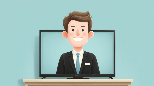 Fake news on TV screen. Concept of influence of media on people. Broadcasting, false information, hoax, propaganda, brainwashing, information disinformation concept. High quality