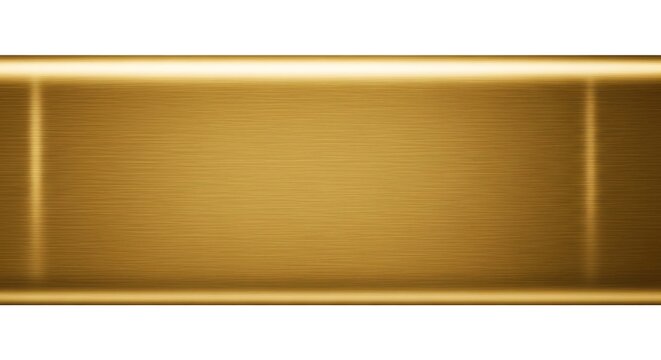 Close-up of brushed brass metal texture with golden reflective surface, material