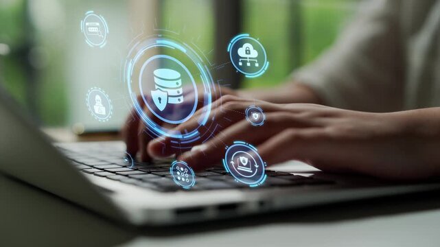 Data privacy and cyber security icons show encryption, data privacy safeguards, and cyber security defense. Data privacy ensures cyber security protection and access control. Funnel