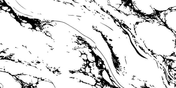 Abstract black and white marble flow texture with fluid natural stone pattern background.