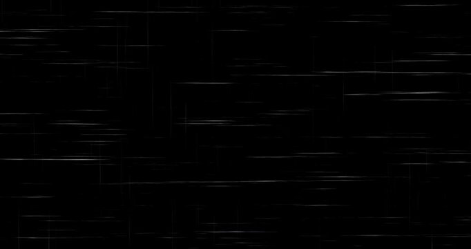 Old TV noise moving in horizontal and vertical lines filter in 4K. VHS slow-moving retro-style noise overlay effect in black. Nostalgic 2D motion graphic. No Signal flicker screen. Static bg
